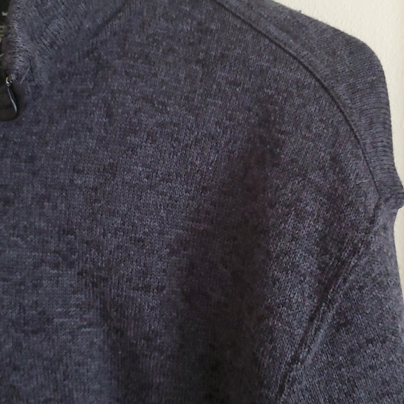 Haggar L Dark Gray 1/4 Zip Knit Fleece Pullover - Picture 5 of 6